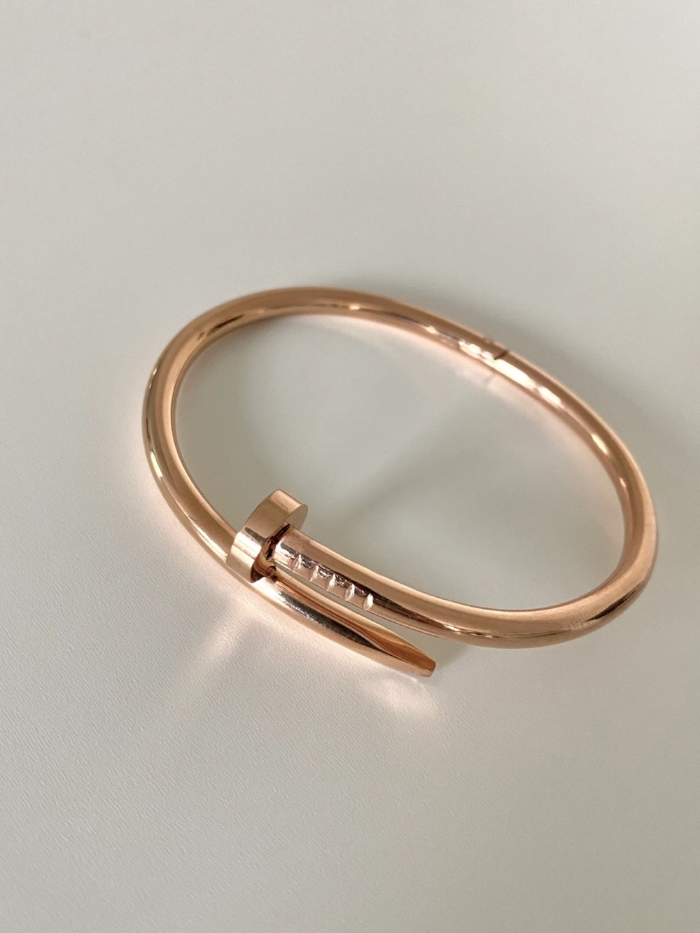 Generic Rose Gold Stainless Steel Nail Cuff Bangle Bracelet